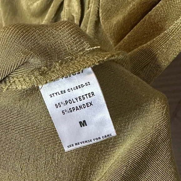 🔆 12th Tribe Olive Green Ruched Button Down Mini Dress, Medium - Picture 6 of 6